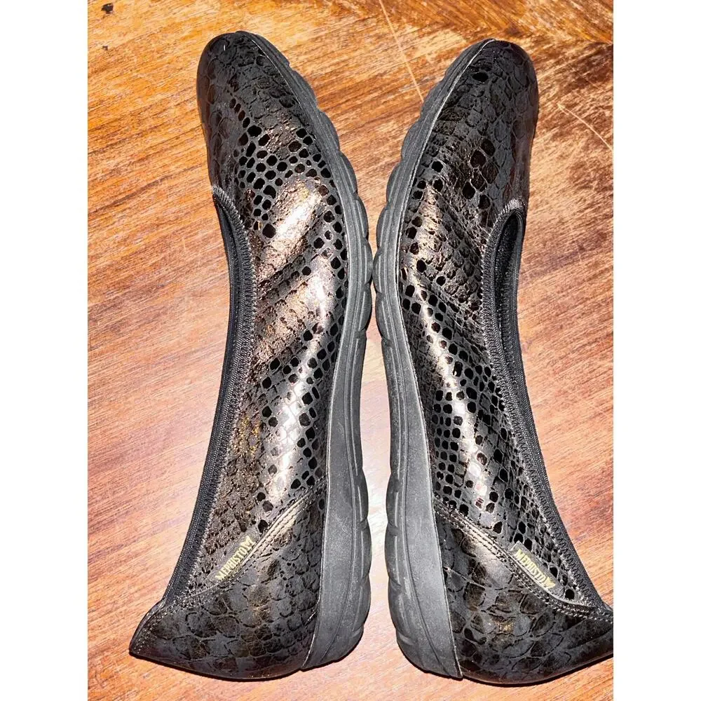 Mephisto Emilie Brown Bronze Velvet Leather Ballet Flats Comfort Shoes US 8.5